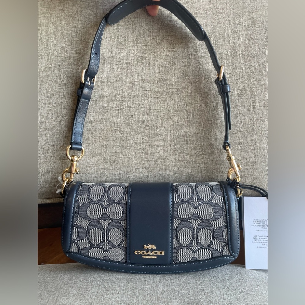 NWT！COACH ANDREA SMALL SHOULDER BAG IN SIGNATURE JACQUARD（CU985）for holiday gift